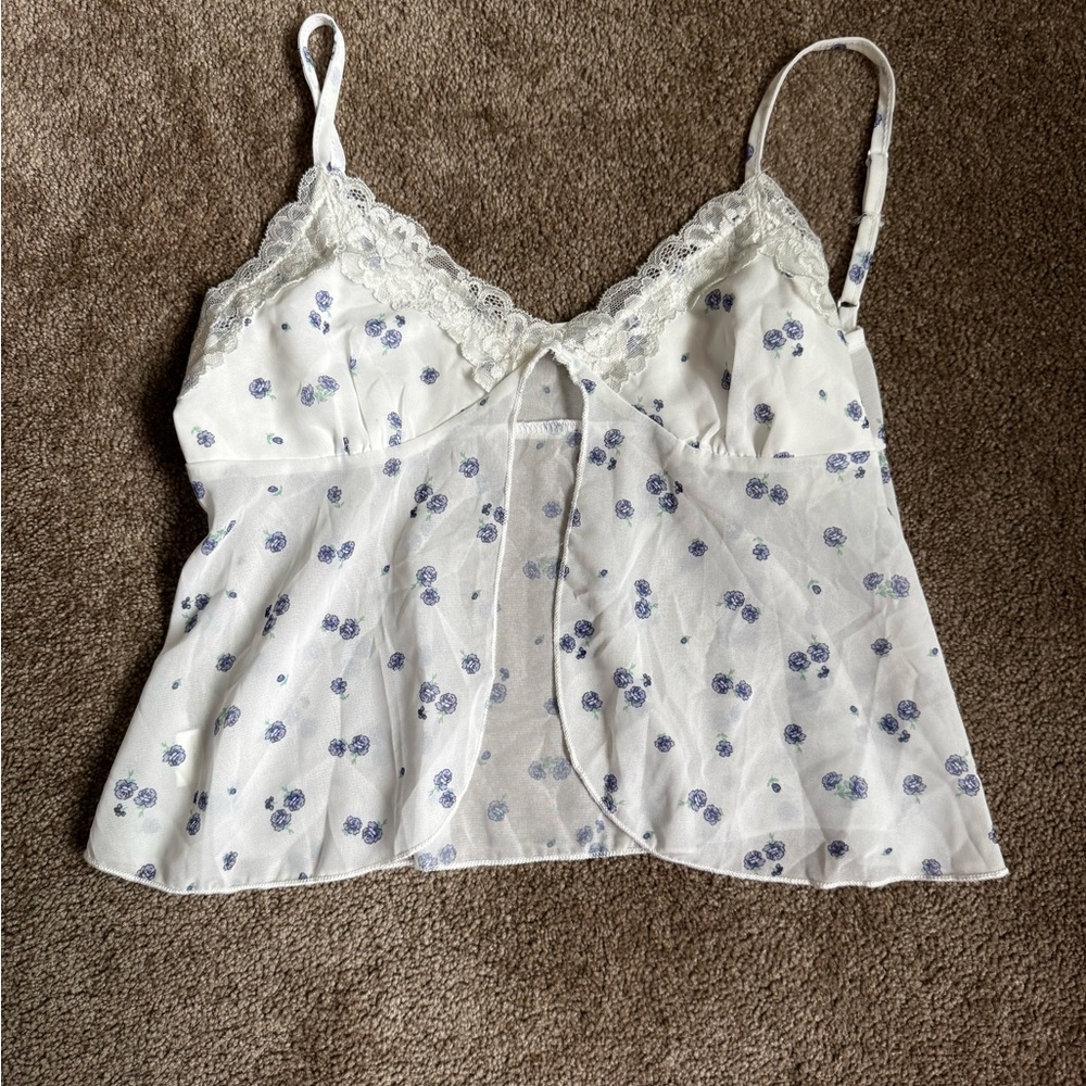 Lace Trim Floral Camisole